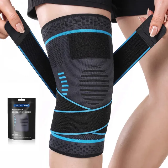 lexniush-kniebandage-mit-riemen-kompression-graublau-3xl image 1