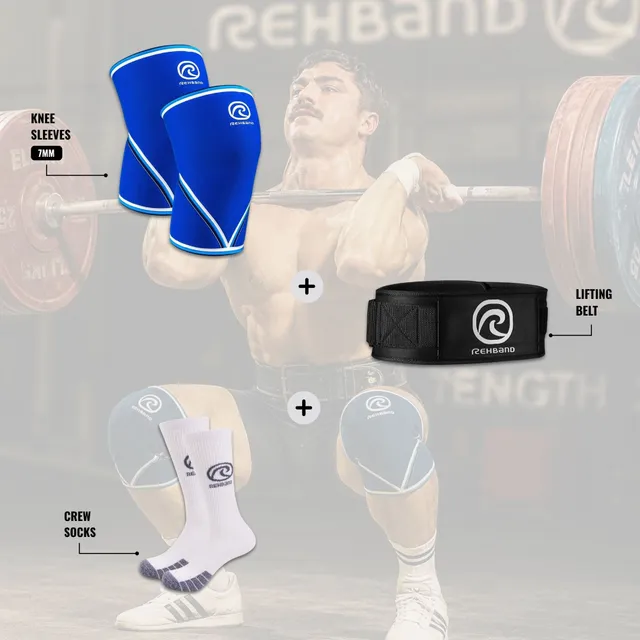 rehband-lifting-kit-classic-kniebandagen-7mm-lifting-belt-socken-set image 1