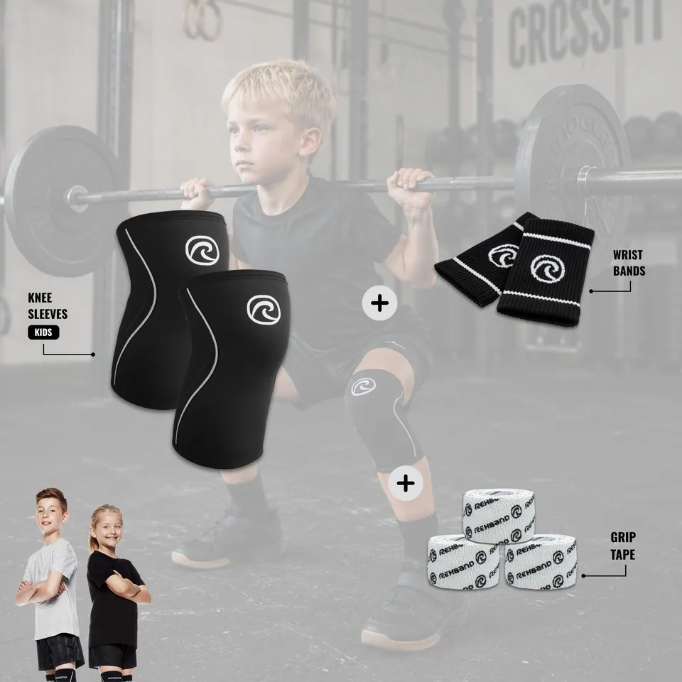 rehband-rx-kit-junior-rx-knee-sleeve-5mm-junior-wrist-bands-set image 1