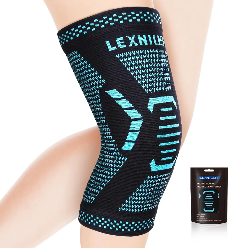 lexniush-kniebandage-kompression-schwarz-blau-xl image 1