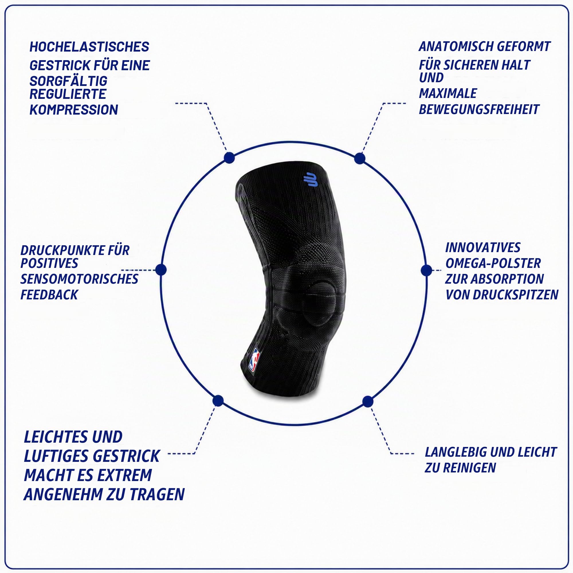 bauerfeind-knee-support-nba-sportkniebandage-basketball-gr-xs image 5