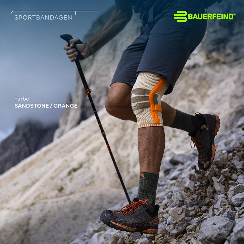 bauerfeind-outdoor-knee-support-kniebandage-l-sandstone-orange-merino image 3