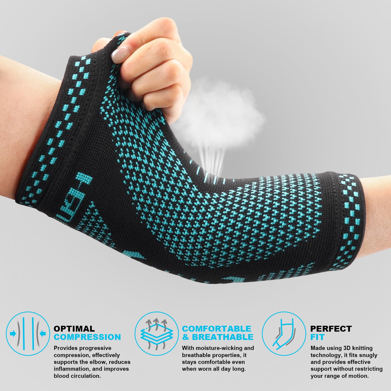 lexniush-ellenbogenbandage-xl-tennisarm-golferarm-kompression-schwarz-blau image 2
