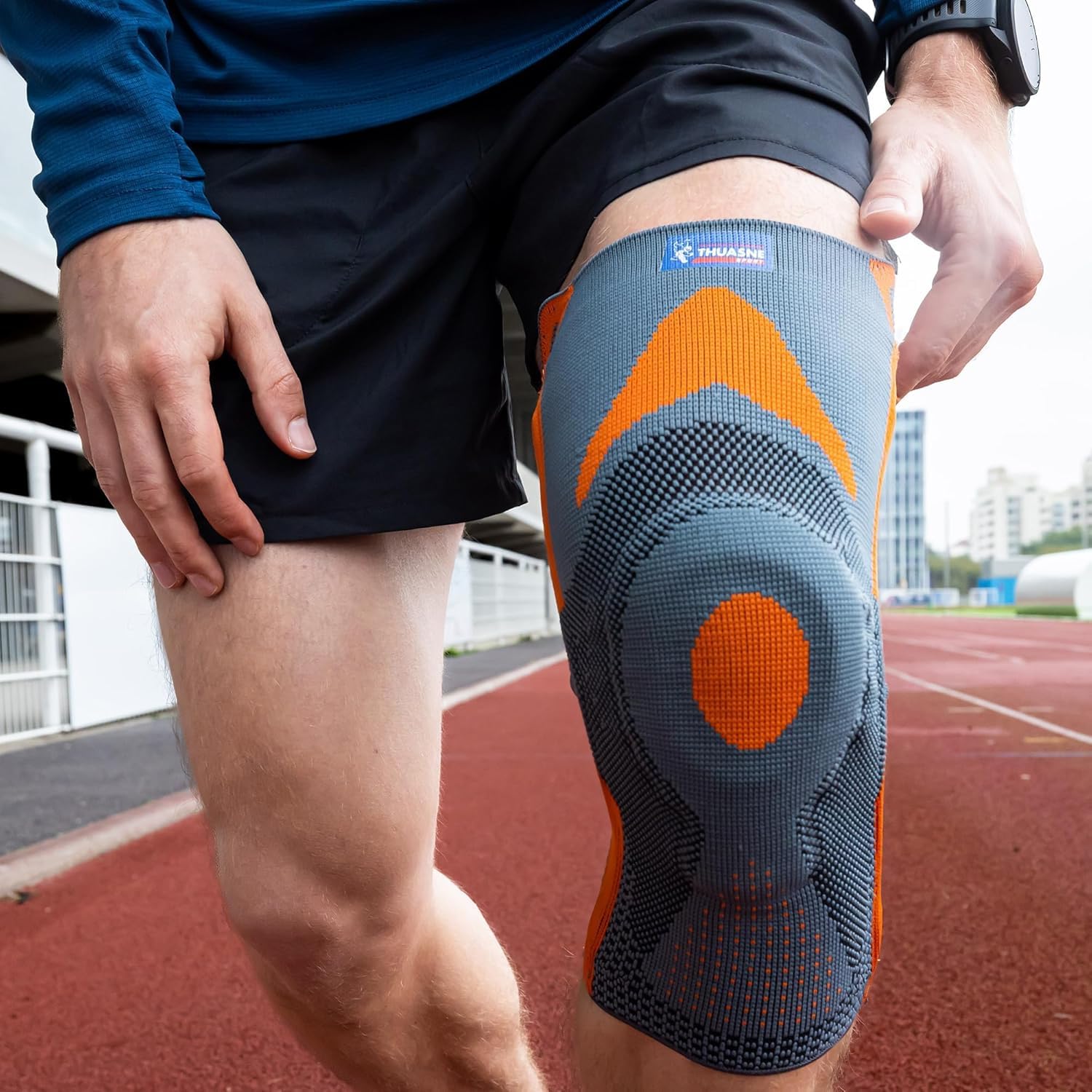 thuasne-sport-patella-kniest-tze-kompressionsstrick-grau image 2