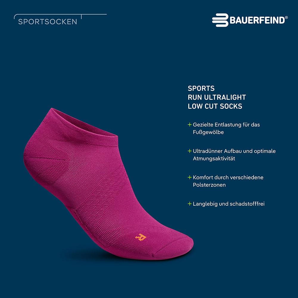 bauerfeind-run-ultralight-low-cut-socks-kurze-laufsocken-beere-35-37 image 6