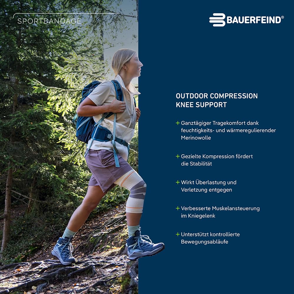 bauerfeind-outdoor-compression-knee-support-kniebandage-gr-m-sandstone-orange image 3