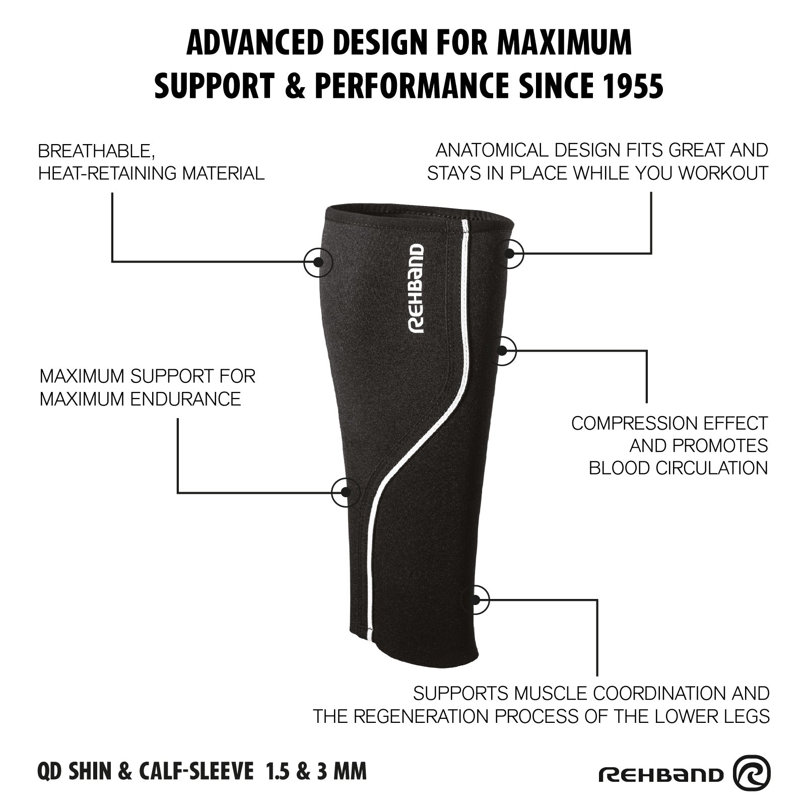 rehband-qd-shin-calf-sleeve-3mm-wadenbandage image 8