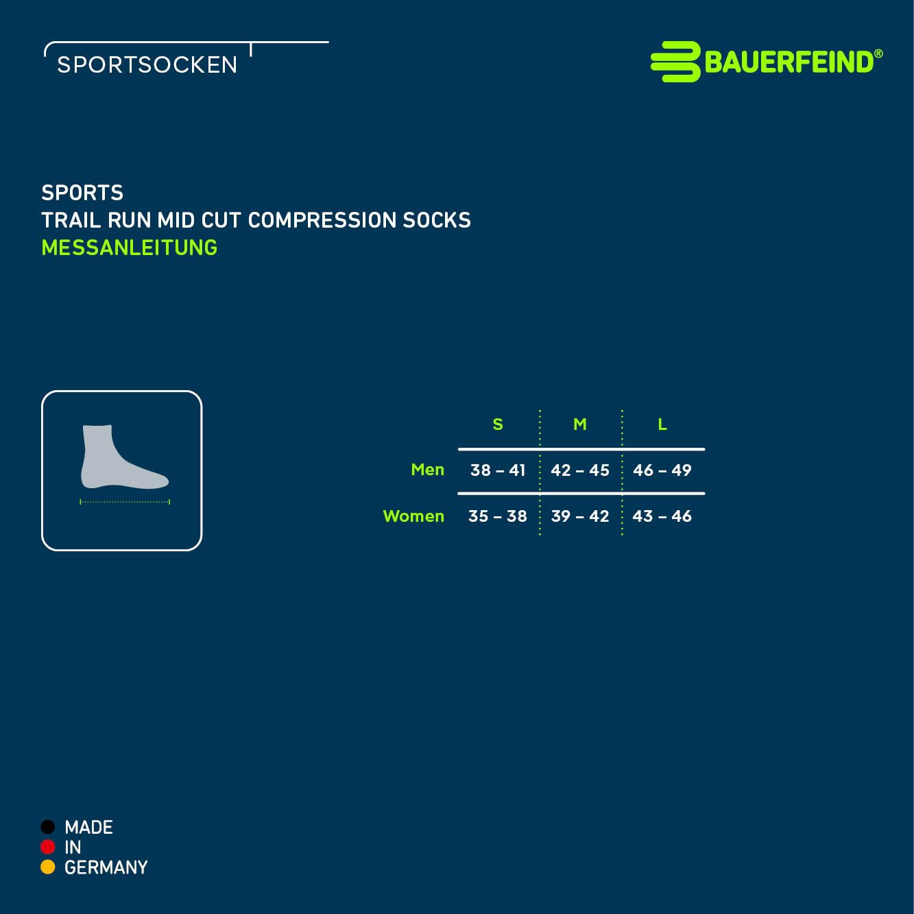 bauerfeind-trail-run-mid-cut-socks-trailrunning-socken image 7