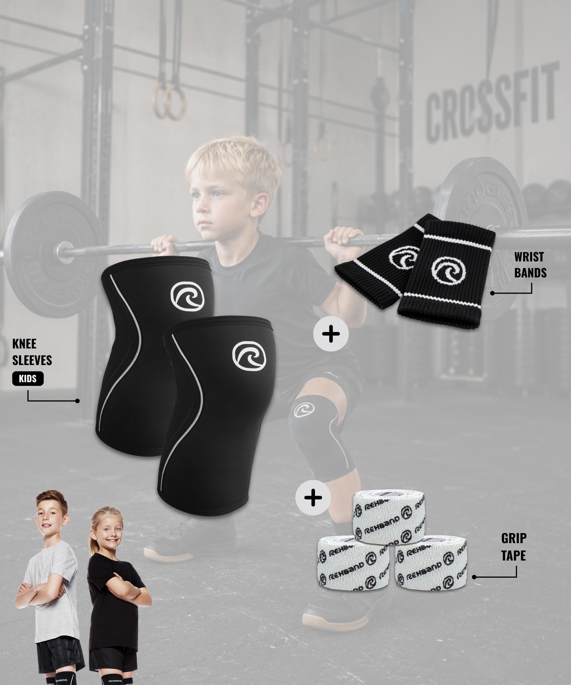 rehband-rx-kit-junior-rx-knee-sleeve-5mm-junior-wrist-bands-set image 2